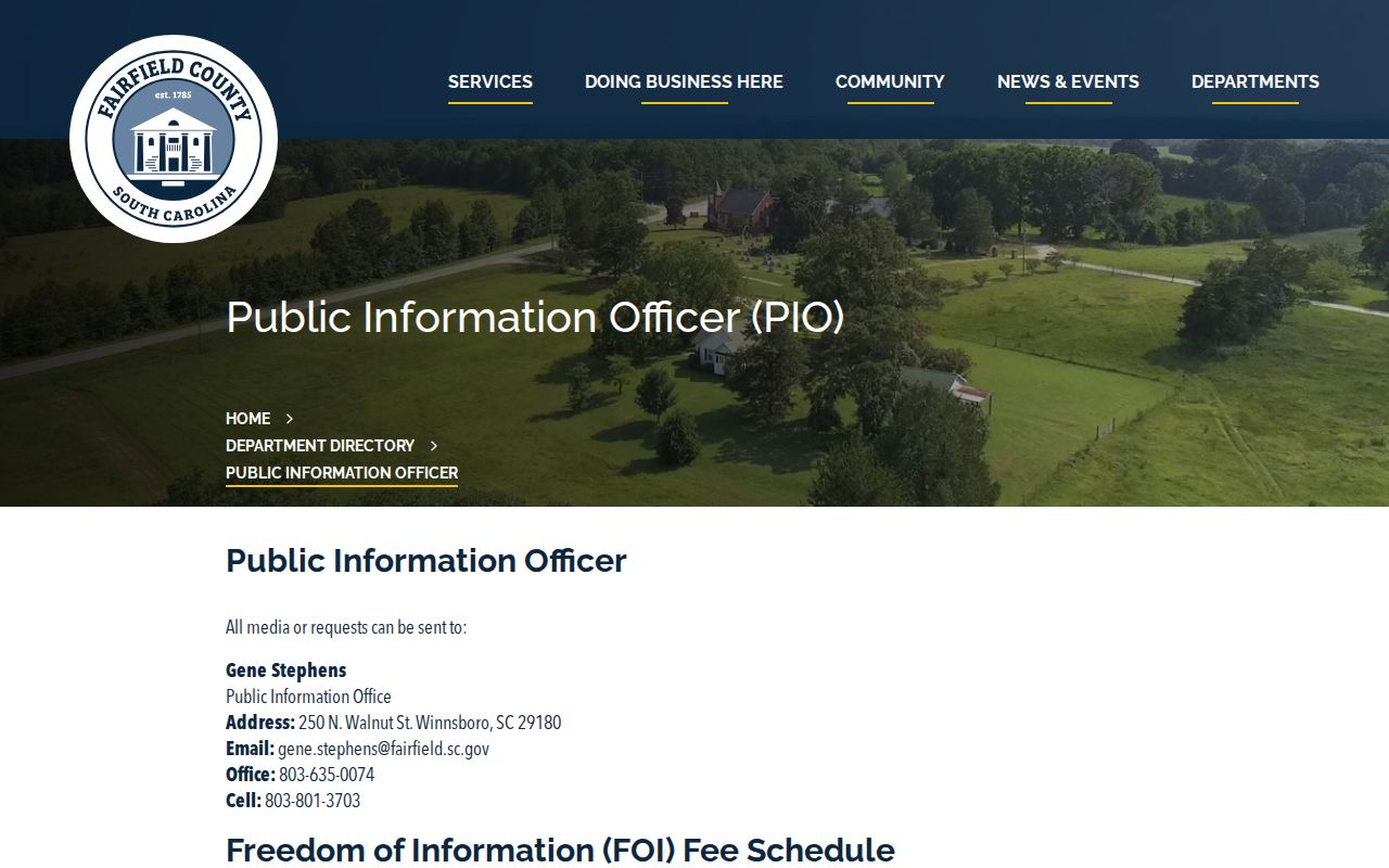Fairfield County arrest history FOIA request and fee information