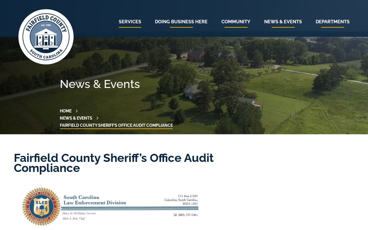 Fairfield County arrest history Sheriff CJIS audit compliance notice