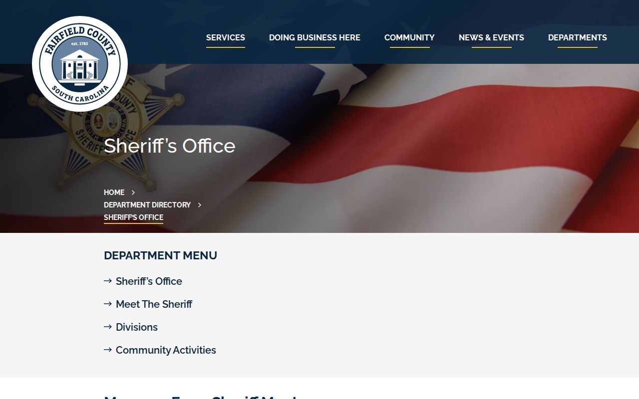 Fairfield County arrest history Sheriff Office and detention page