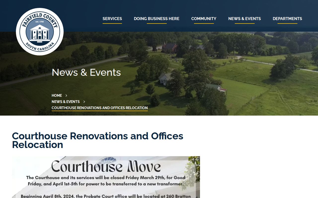 Fairfield County criminal court case courthouse renovation notice