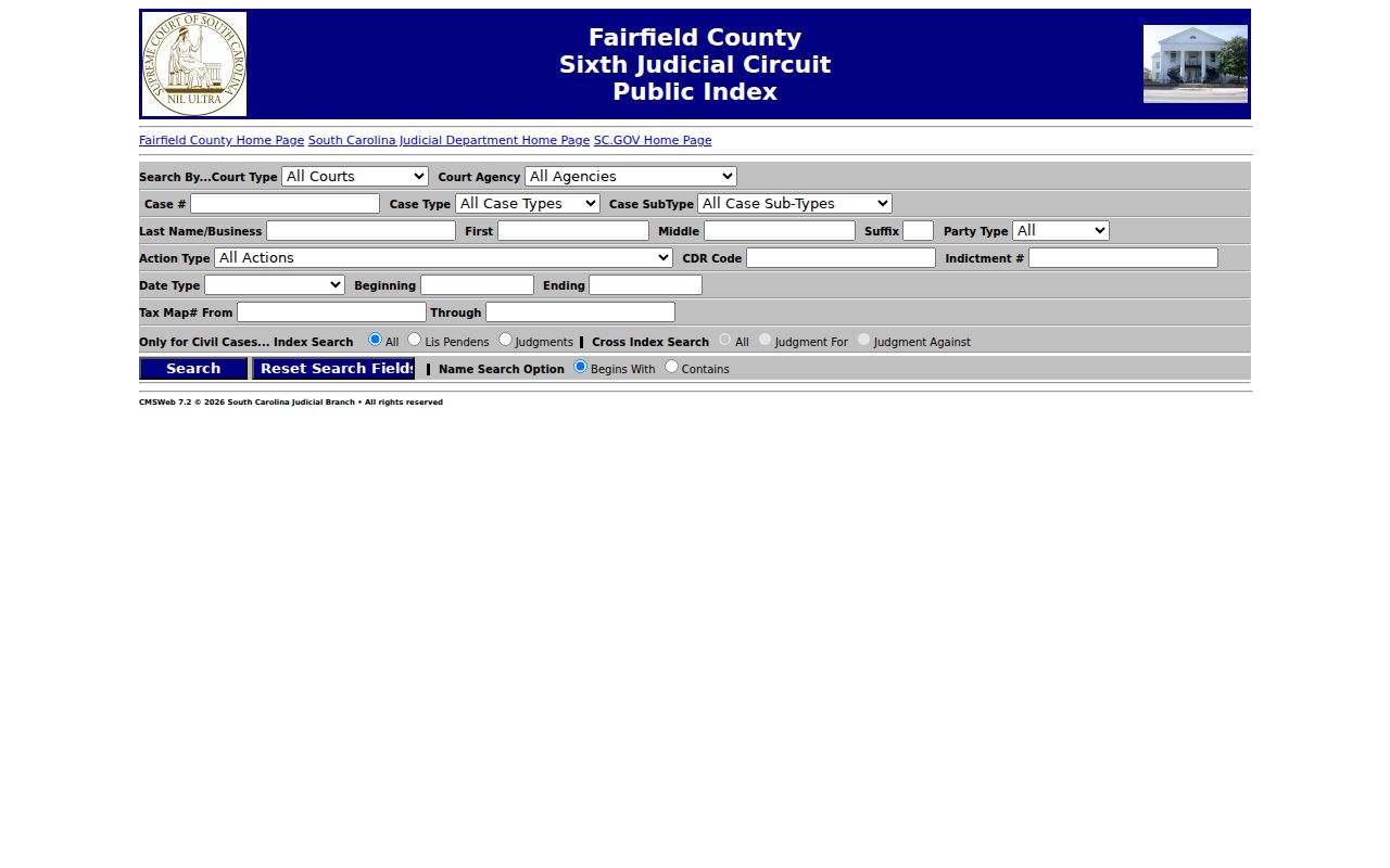 Fairfield County criminal court case legacy Public Index search