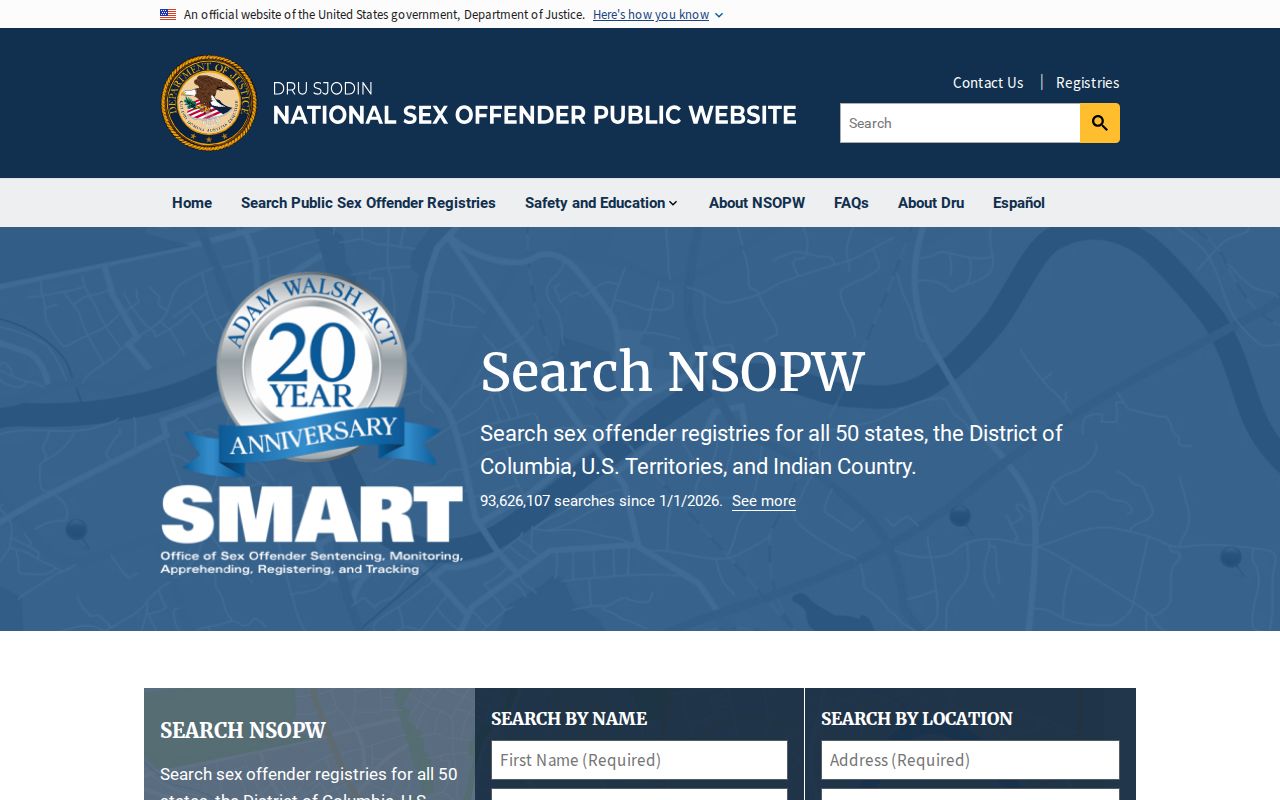 National search layer for a Fairfield County sex offender check