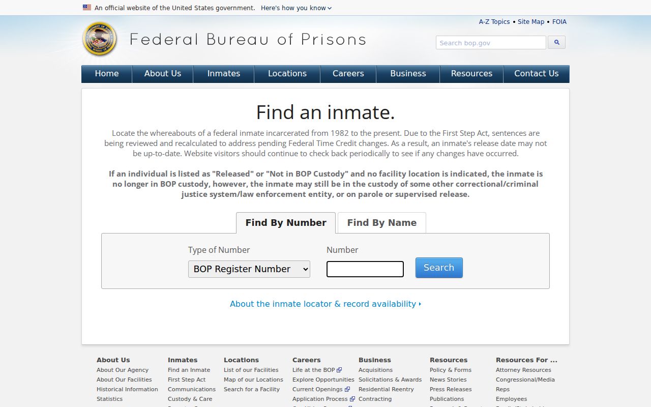 Fairfield County criminal history federal inmate locator